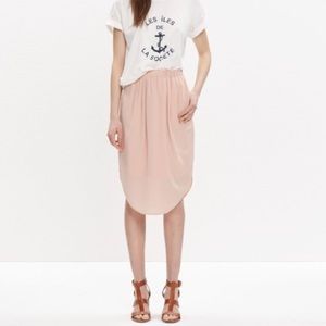 MADEWELL | Pink Silk Island Skirt